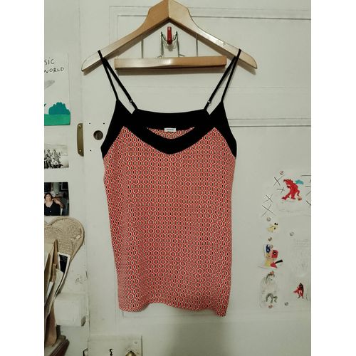 Débardeur Rose Motifs Et Col Noirs 40 L Pimkie.