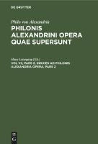 Indices Ad Philonis Alexandrini Opera, Pars 2