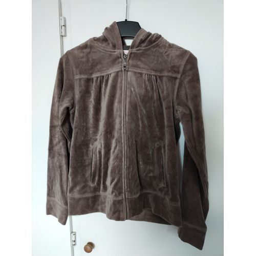 Gilet Cfk Monoprix Velours Taupe 12 Ans