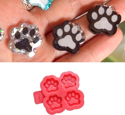 Moule En Silicone Pour Résine Époxy En Forme De Mini Patte : Créez Des Porte-Clés, Des Boucles D'oreilles (Clou Et Paire), Des Breloques, Des Bagues, Des Bracelets Et Des Bijoux Diy
