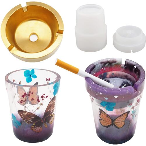 Moules En Résine Époxy Pour Cendrier, Moule En Silicone Pour Voiture, Moule En Résine Avec Couvercle Pour Voiture, Maison, Bureau