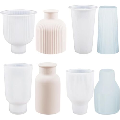 Lot De 4 Moules En Silicone Pour Vase, Béton, Pot De Fleurs En Silicone, Moules Pour Résine Époxy, Loisirs Créatifs, Bijoux, Moules En Silicone Pour Résine Époxy, Décoration De La Maison