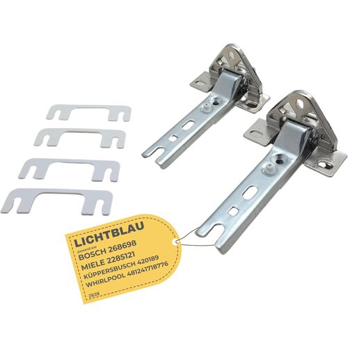 2x charnière de porte pour réfrigérateur montage avant I pour Bosch et Siemens 00268698, Miele 2285121, Privileg 00907485 etc. I Kit de charnières pour porte de réfrigérateur