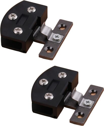 2 Pièces Charnière en Verre en Alliage, Kit de Charnière de Porte en Verre, Charnière de Porte à Pince Charnière Connecteur Mural en Inox Pliant pour le Verre de 5-8 mm d'épaisseur