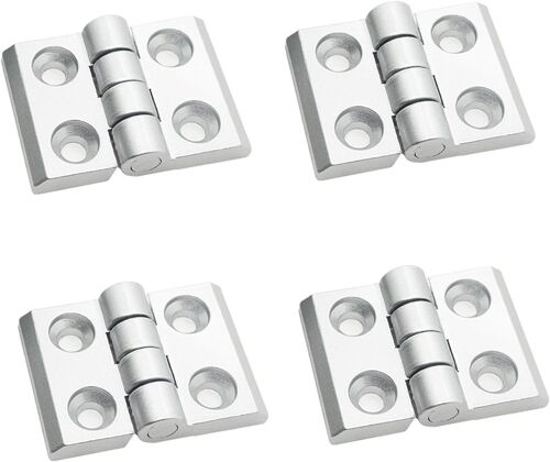 Lot de 4 Charniere Pliante en Alliage de Zinc, Kit d'installation pour Profilé d'extrusion en Aluminium 2020 Rainure Pliante en Alliage zinc Avec Dixation avec Rainure pour Intérieures et Extérieures.