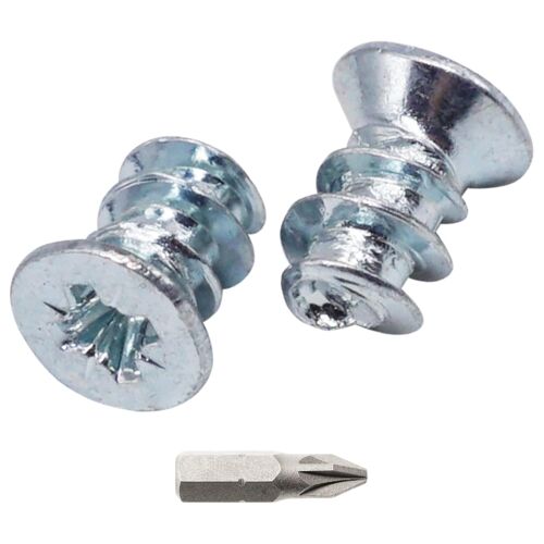 (100 pièces) Vis Euro zinguées 6,3 x 9,5 mm, Vis de Coulisse de Tiroir, tête fraisée plate, vis de charnière