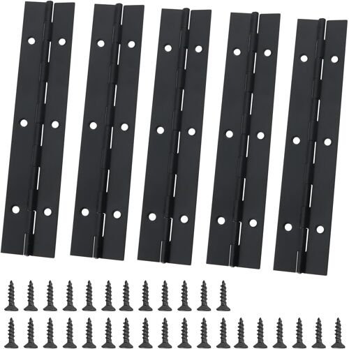 5 PCS Charnières de porte d'armoire, 15cm de long Charnières de piano en acier inoxydable, Charnières de piano en nickel, Charnière de porte d'armoire pliante avec vis