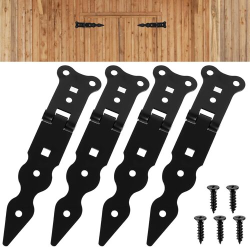4 Pcs Charniere Porte Lourde, 150mm Charnières de Volet, Charnières en T, Charnières de Portes a Croisée, Charnière Portail Bois, Charnière Porte en Bois pour Portails Abris de Jardin Placard (150mm)