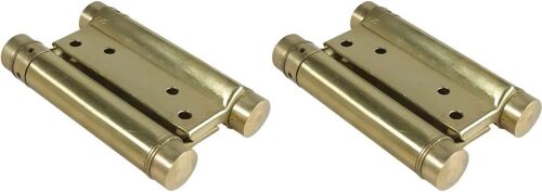 Paire de charnières à ressort à double action, charnières à ressort pour porte battante, salon, bar, différentes couleurs et dimensions (laiton 75 mm)