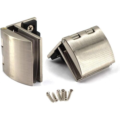 Charnière pour porte de douche en verre - En alliage de zinc - Avec clip de serrage , Taille S