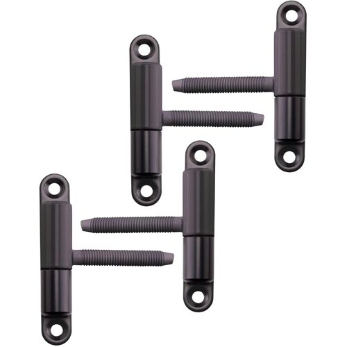 Lot de 4 bandes de porte à visser avec tenon M8 x 50 mm Noir laqué avec technologie de roulement à glissière sans entretien pour portes jusqu'à 40 kg