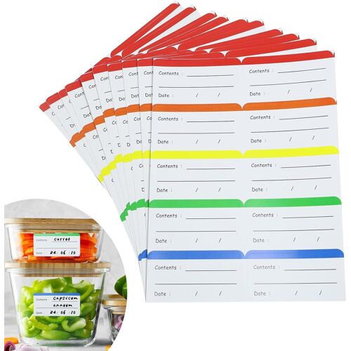 Paquet De 100 Étiquettes Autocollantes Faciles À Décoller, Congélation Pour Étiquetage Colorées Pour Aliments Surgelés Qui Ne Laissent Pas De Résidus Collants Après Utilisation (Couleur)