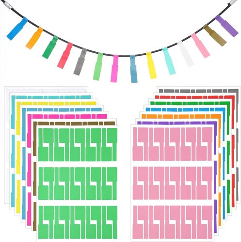 420 Pièces Étiquetage de Câbles 14 Couleurs Marquage de Câbles Auto-Adhésif Étiquettes de Câbles Inscriptibles Étiquetage de Câbles Étanche et Résistant à la Déchirure pour la Gestion des Câbles