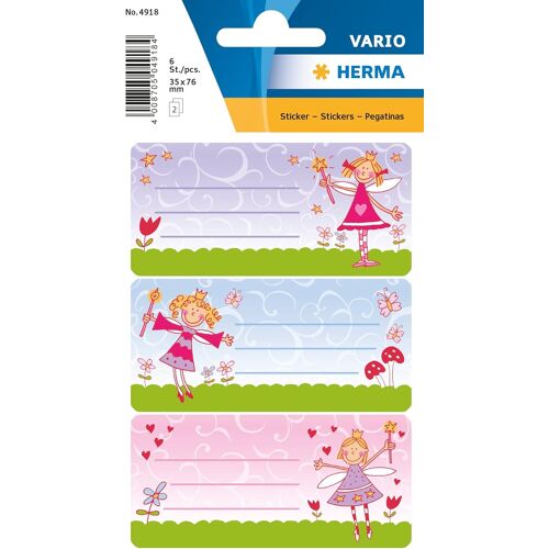 4918 Étiquettes De Livres À Écrire Princesse (76 X 35 Mm, 6 Autocollants Nominatifs, Papier Pailleté) Auto-Adhésives Permanentes Pour Livres, Cahiers, Boîtes, Ménage, Coloré