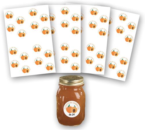Pochette De 64 Étiquettes Confitures D'abricot Ø47,5 Mm