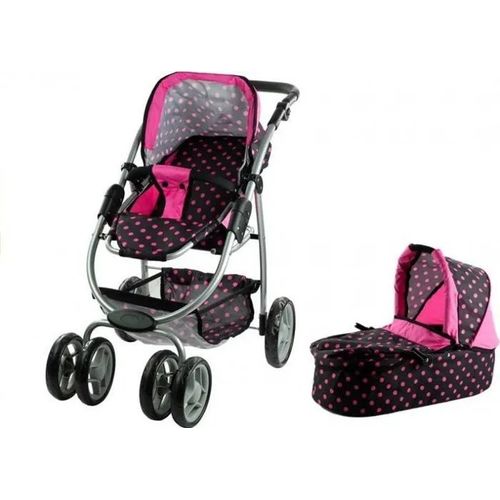 Poussette de poupée - LEAN SPORT - 3810 - 2 en 1 - Couleur Noir - Pour enfants à partir de 3 ans