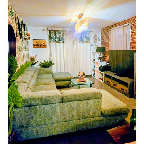 Canapé d'angle U convertible vert