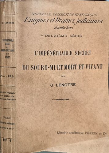 L'impénétrable Secret Du Sourd-Muet Mort Et Vivant Eo Sur Papier Alfa