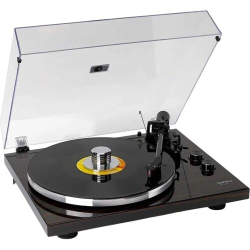 Lenco LBT-345WA - Platine vinyle avec Bluetooth et cellule Ortofon 2M Red, stabilisateur de plateau chromé inclus - Noyer - Euro / Type-C (CEE 7/16)