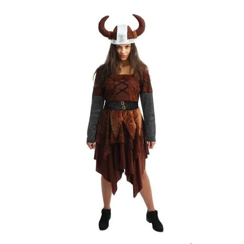 Déguisement - Ptit Clown - Viking Femme - Marron - Polyester - Léger Et Confortable