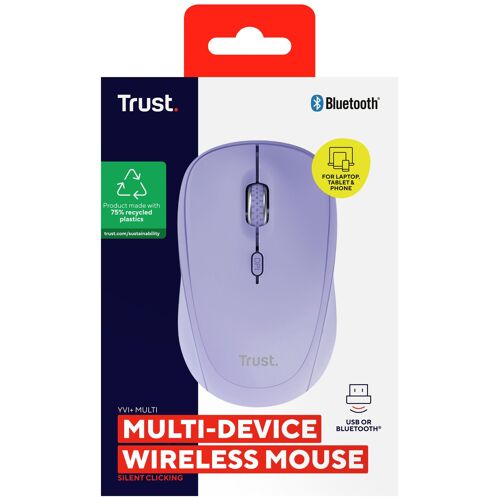 Trust Yvi+ souris Universel Ambidextre RF sans fil + Bluetooth Optique 1600 DPI
