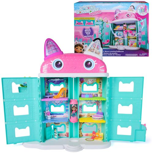Gabby's Dollhouse Gabby et la Maison Magique Le Film - Gabby Dollhouse - Maison De Poupée 60 Cm De Haut Avec 1 Figurine Et 15 Accessoires - Yeux Lenticulaires - Dessin Animé Jouet - Jouet Enfant 3 Ans Et +
