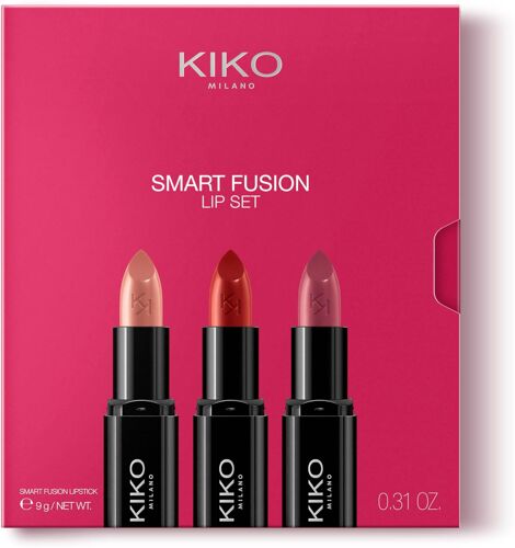 Kiko Milano Smart Fusion Lip Set 02, Coffret De 3 Rouges À Lèvres Au Fini Brillant Rouge