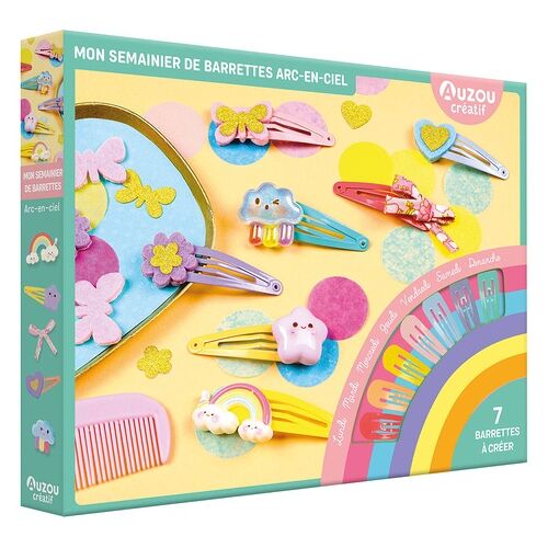 Mon Coffret D'artiste - Mon Semainier De Barrettes Arc-En-Ciel - 7 Barrettes À Créer