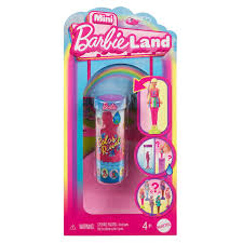 Mini Barbieland - Poupées Barbie Mini Barbieland - Color Reveal 3,8 Cm - Tube bleu
