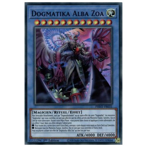 Yu Gi Ogh Phhy Fr031 Dogmatika Alba Zoa Super Rare