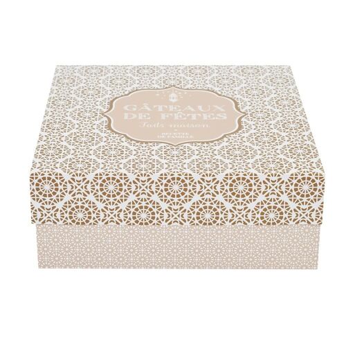 BOÎTE GÂTEAUX CARTON DÉCO ORIENTAL 25.5X9.8CM