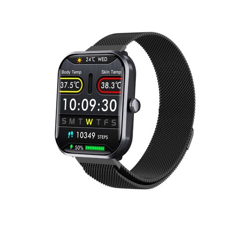 Smartwatch Black Milan compatible with Joeme Fit App ¿ IP67, 108 sports modes, SOS, non-invasive blood glucose & health monitoring