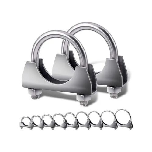 Colliers D'échappement Boulon En U 54mm En Acier Inoxydable - Kit De 2 Pièces Pour Tuyau De Silencieux Et Raccordement De Tube