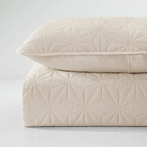 Couvre-Lit 220x240 Cm Avec 2 Taies D'Oreiller Dessus De Lit Gaufré Doux Léger Avec Motif 220 X 240 Cm#Beige Beige Jetee De Lit