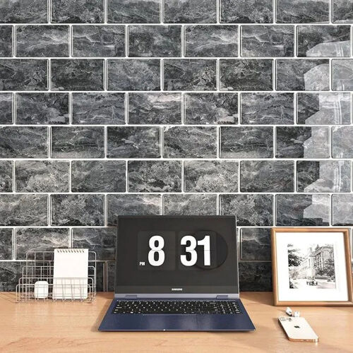 Lot 10 autocollants carrelage 60x30cm PVC, cuisine salle de bain or vert PAPIER PEINT