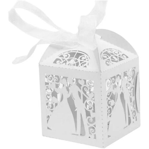 50x Boîtes à Bonbons pour Mariées et Mariés Coffrets Cadeaux pour Mariages Pré-Mariages Communions Fêtes ou Blanc ( BOITE A DRAGEES