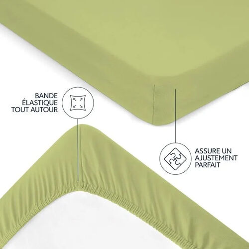 Drap Housse 160x200 Cm Jersey 100% Coton Premium Hauteur De Matelas Jusqu'à 27 Cm Hypoallergénique Anis#160 X 200 Multicolo Sommier