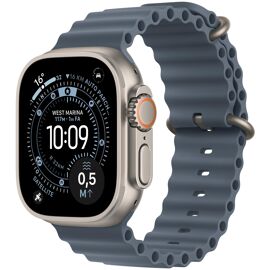 Apple Watch Ultra 3 - 49 mm - Titane Naturel / Bracelet Océan Bleu - Cellular