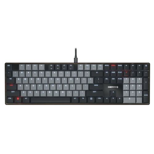 CHERRY KC 500 MX LP - Clavier - 100% - full size - rétro-éclairé - USB - QWERTY - US - commutateur : CHERRY MX Low Profile 2.0 Ivory - noir