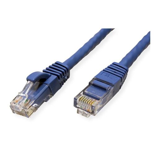 VALUE - Cordon de raccordement - RJ-45 (M) pour RJ-45 (M) - 50 cm - UTP - CAT 6a - moulé, sans crochet - bleu, RAL 5019