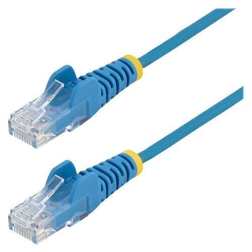 StarTech.com 2m Slim LSZH CAT6 Ethernet Cable, 10 Gigabit Snagless RJ45 100W PoE Patch Cord, CAT 6 10GbE UTP Network Cable w/Strain Relief, Blue, ETL, Low Smoke Zero Halogen - Category 6 - 28AWG (N6PAT200CMBLS) - Cordon de raccordement - RJ-45...