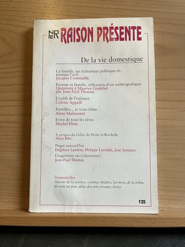 Raison Présente N°125 Début 1998 De La Vie Domestique