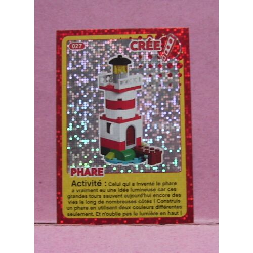 Carte Lego " Crée Ton Monde " - N° 027 - Phare - Auchan 2018