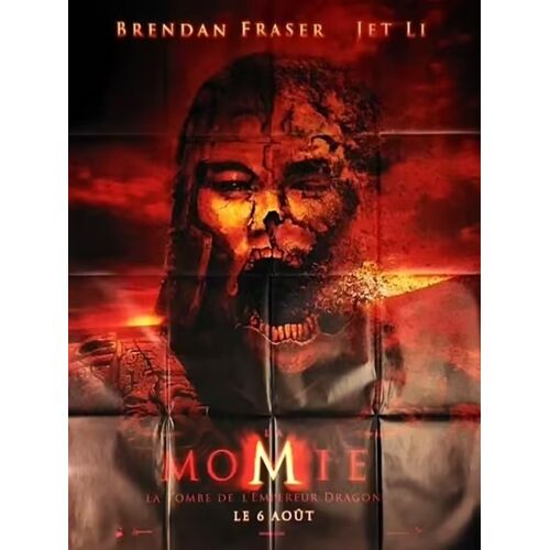 La Momie : La Tombe De L'Empereur Dragon (The Mummy: Tomb Of The Dragon Emperor) - Véritable Pre-Affiche De Cinéma Pliée- Format 120x160 Cm -De Rob Cohen Avec Brendan Fraser, Jet Li, Maria Bello -2008