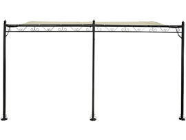Pergola Tonnelle Adossée En Métal - 3 X 4 M - Beige