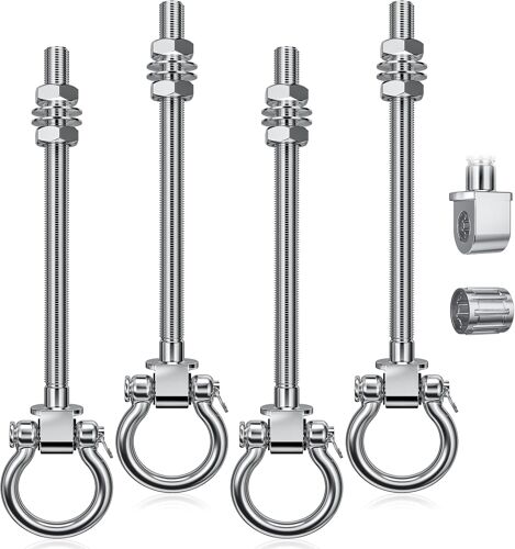 Ulteronixshop-Sunowl Crochet Balancoire Robustes avec Roulements, 4pcs Crochet de Balançoire Acier Inoxydable pour Poutres en Bois et en Métal, Crochet Hamac pour Suspendre des Hamacs, Balançoires de