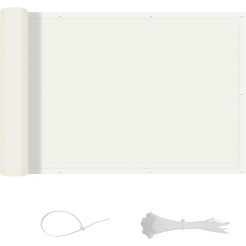 Ulteronixshop-Brise Vue Pour Balcon 80x800cm, Imperméable Couverture De Confidentialité Écran(Pes),Protection Uv Opaque Pour Balcon With Cable Ties,Pare-Soleil Pour Jardin Extérieur,Crème