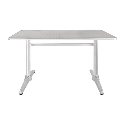 Ulteronixshop-Table Rectangulaire Alu Avec Plateau Inox Et Rebord Alu 1200x600mm, Gris, Plateau En Acier Inoxydable Et Base En Aluminium, Taille: 750 (H) X 1200 (L) X 600 (P) Mm, U432