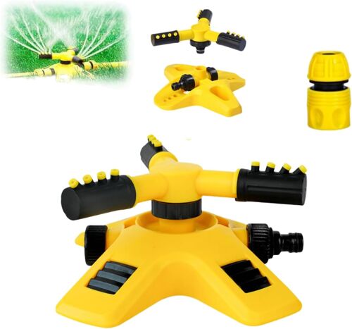 Ulteronixshop-Arroseur de jardin pour pelouse, arroseur d'eau automatique rotatif à 360 ° réglable à 3 bras pour arroser la pelouse, les plantes, les fleurs, les légumes, pour la maison, cadeau (A4)
