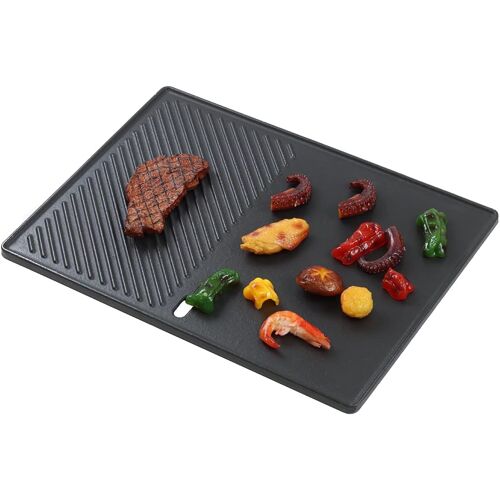 Ulteronixshop-43CM X 32CM Plaque de cuisson barbecue universelle en fonte émaillée, pour Landmann EMAILLEE Triton 13190, Triton 3 et 4 Bruleurs, Enders Boston 4, Enders Monroe Pro 4, accessoire planc